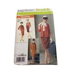 Simplicity 2154 Sewing Pattern 60s Misses' Blouse Skirt Jacket Cardigan Sz 16-24
